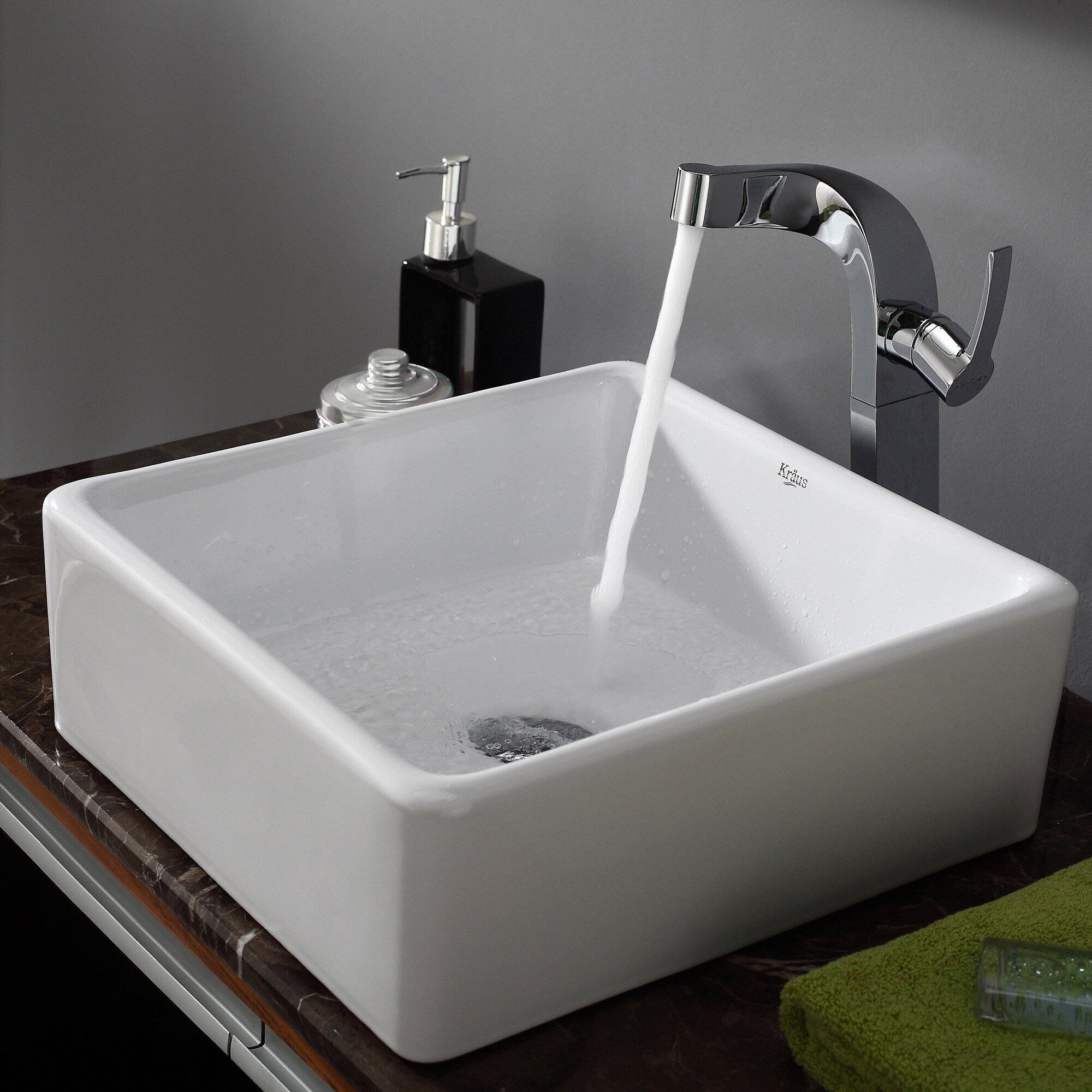 Kraus Ceramic Square Vessel Bathroom Sink And Reviews Wayfair